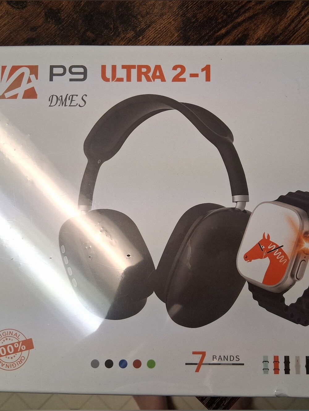 P9 Ultra 2-1 Over-Ear Headphones and Smartwatch in Black